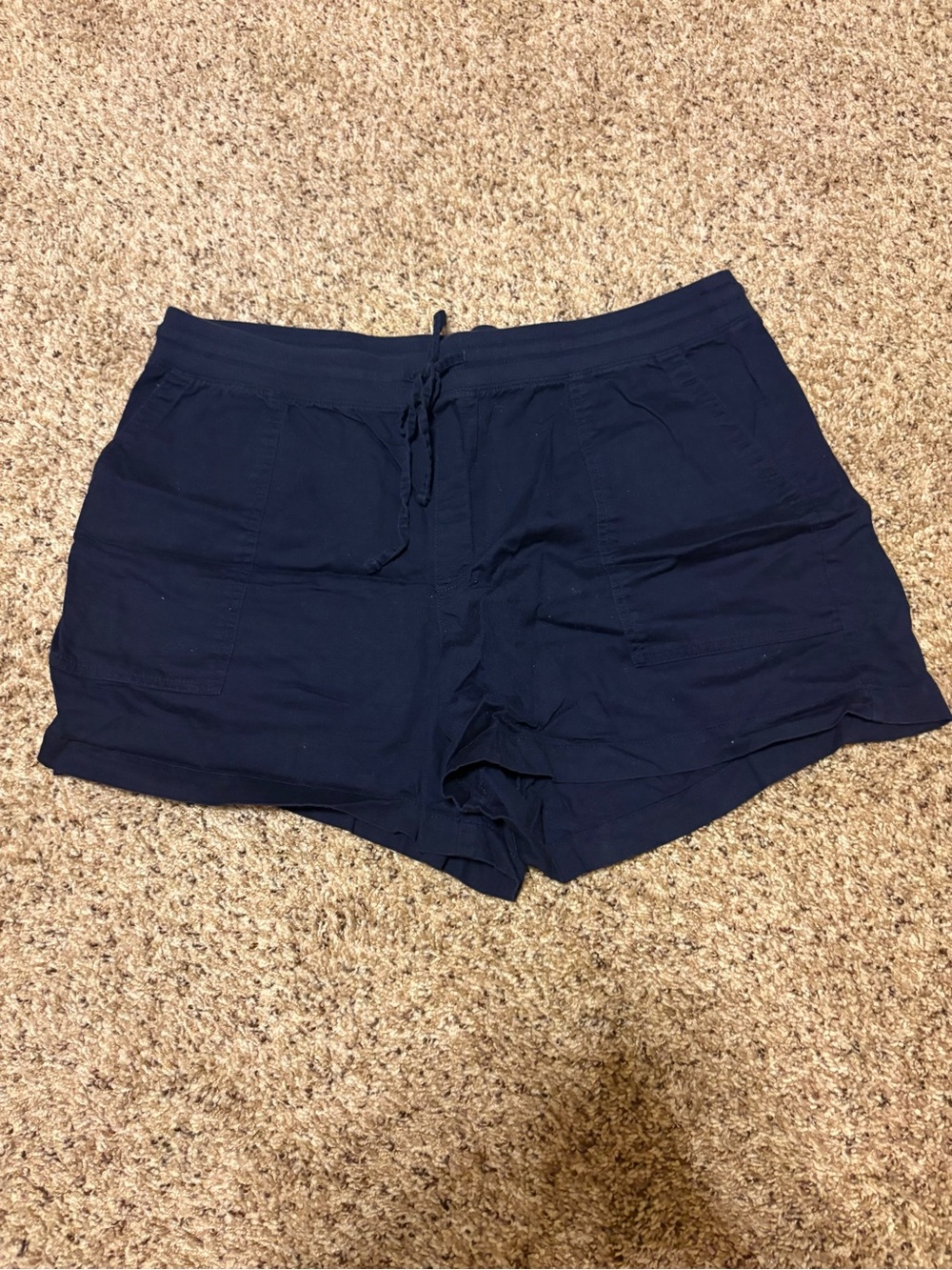 GAP Navy Elastic Waist Drawstring Shorts with Pockets